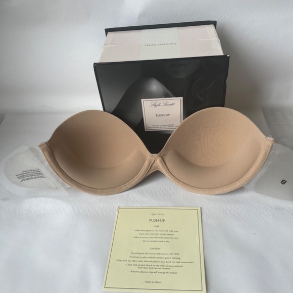 Victoria's Secret Push Up Adhesive Backless Bra Size B Solid Nude - Picture 9 of 9